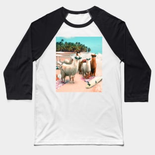 Funny Llama Beach Baseball T-Shirt